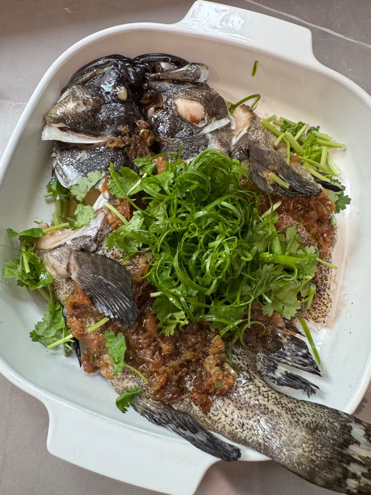 Steamed Tiger Grouper with Scallion Ginger Sauce